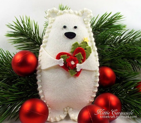 Новогодние шаблоны: белый медведь
