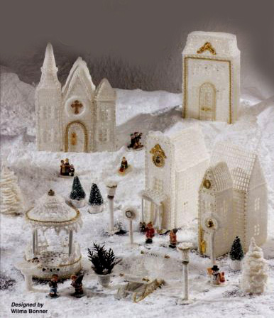 Вязаные рождественские домики